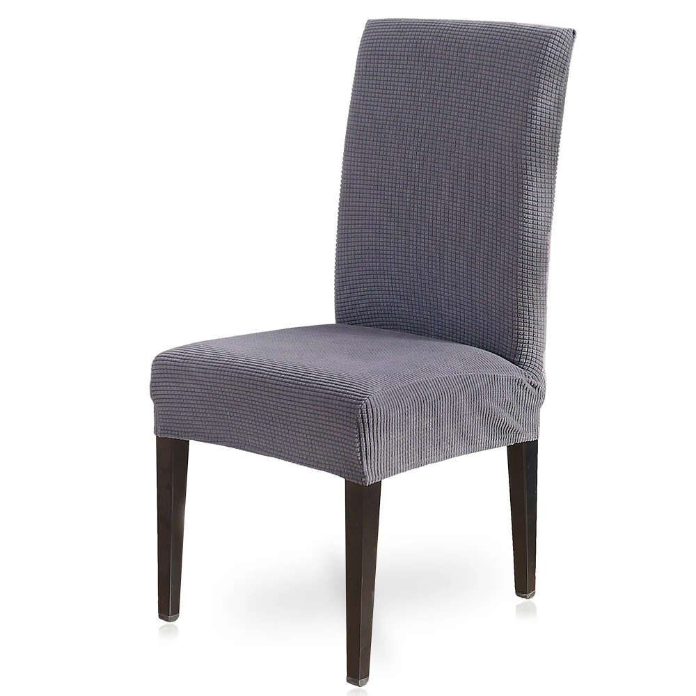 sliver grey Однотонные эластичные чехлы на стулья из спандекса, съемные чехлы на стулья для столовой, плотные вечерние чехлы на стулья для гостиной, свадебные украшения - Цвет: sliver grey