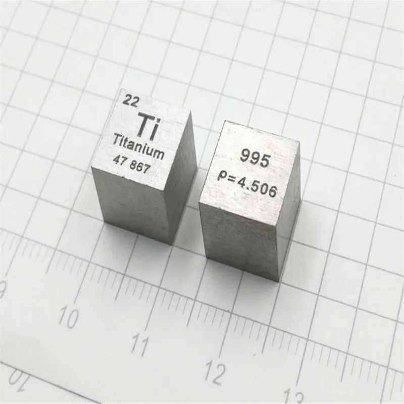 Металлический титановый Настольный куб, длина стороны 10 мм Ti 99.5% Pure