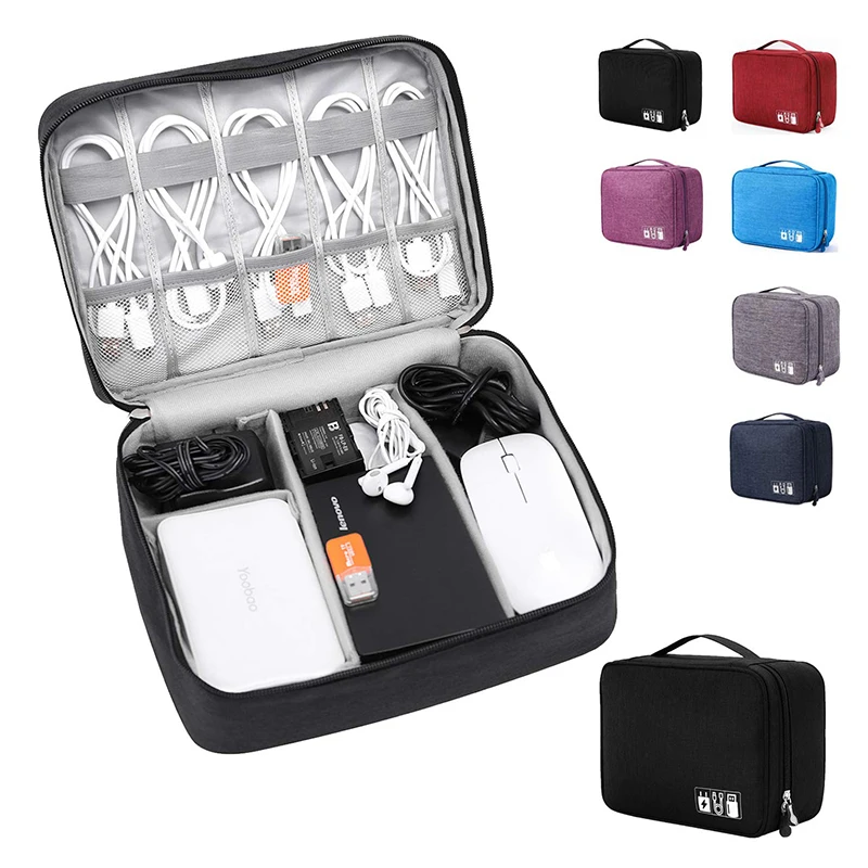 

Rantion Travel Storage Bag Kit Data Cable Power Bank Electronic Accessories Digital Gadget Devices Divider Organizer Containers