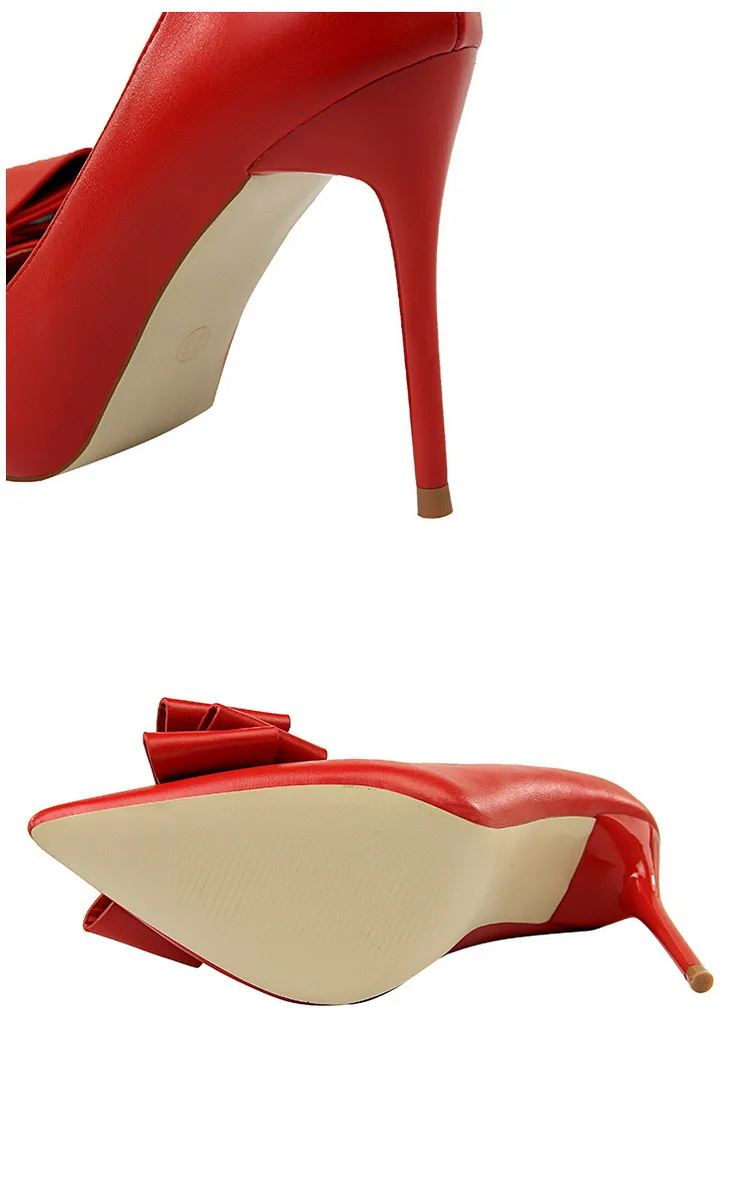 Женские туфли-лодочки женские туфли на высоком каблуке 10 см с бантом модные женские туфли-лодочки на каблуке-рюмочке офисные туфли красные туфли на шпильке, большие размеры 43