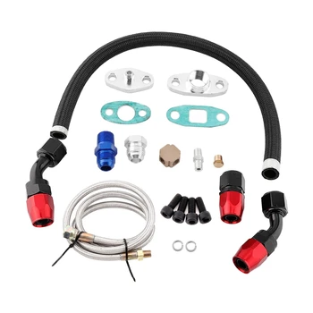 

Turbo Oil Feed Return Line AN10 Fitting Adapter Flange Kit 1/8 NPT Adaptor Turbo Chargers And Parts For T3 T4 GT35 T70 T66