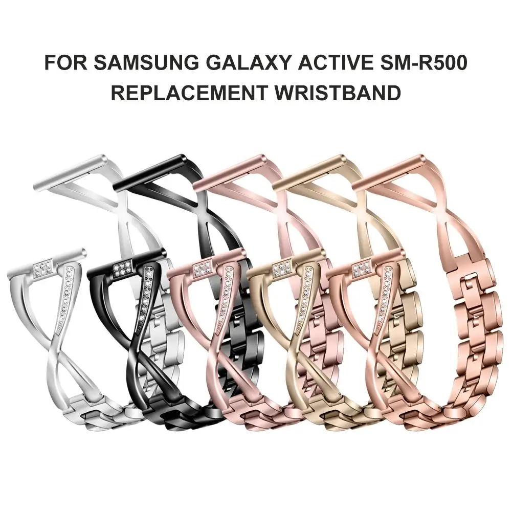 Для samsung Galaxy Active SM-R500 ремешок со стразами стальной стильный ремешок сменный Браслет универсальные ремешки для умных часов Ремешок