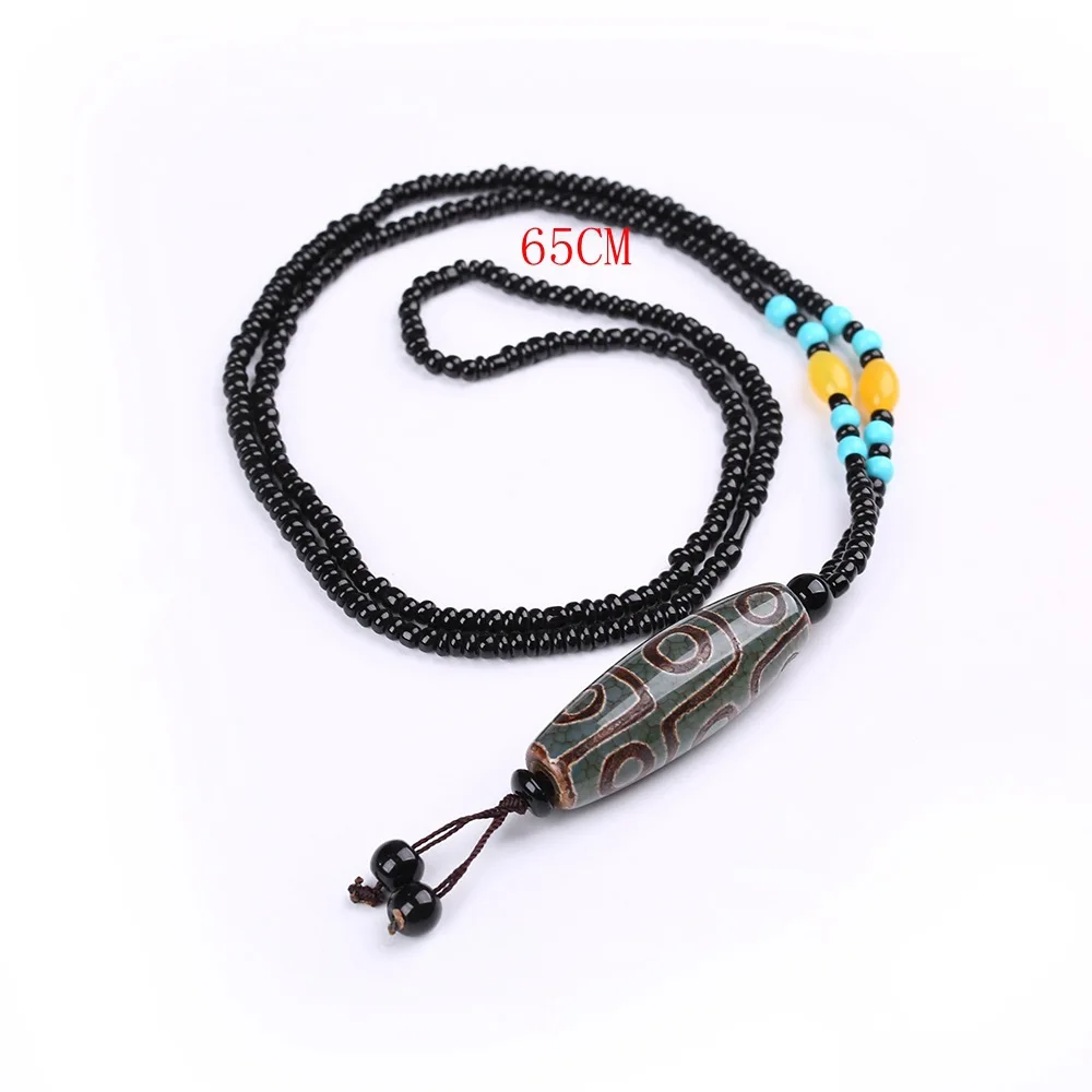 65 см ожерелье-цепочка с бусинами, подвеска в этническом стиле для женщин, Тибет ДЗИ, хорошее ювелирное изделие, свадебное ювелирное изделие, Будда, удача, цепочка на свитер, кристалл, подарок для мужчин