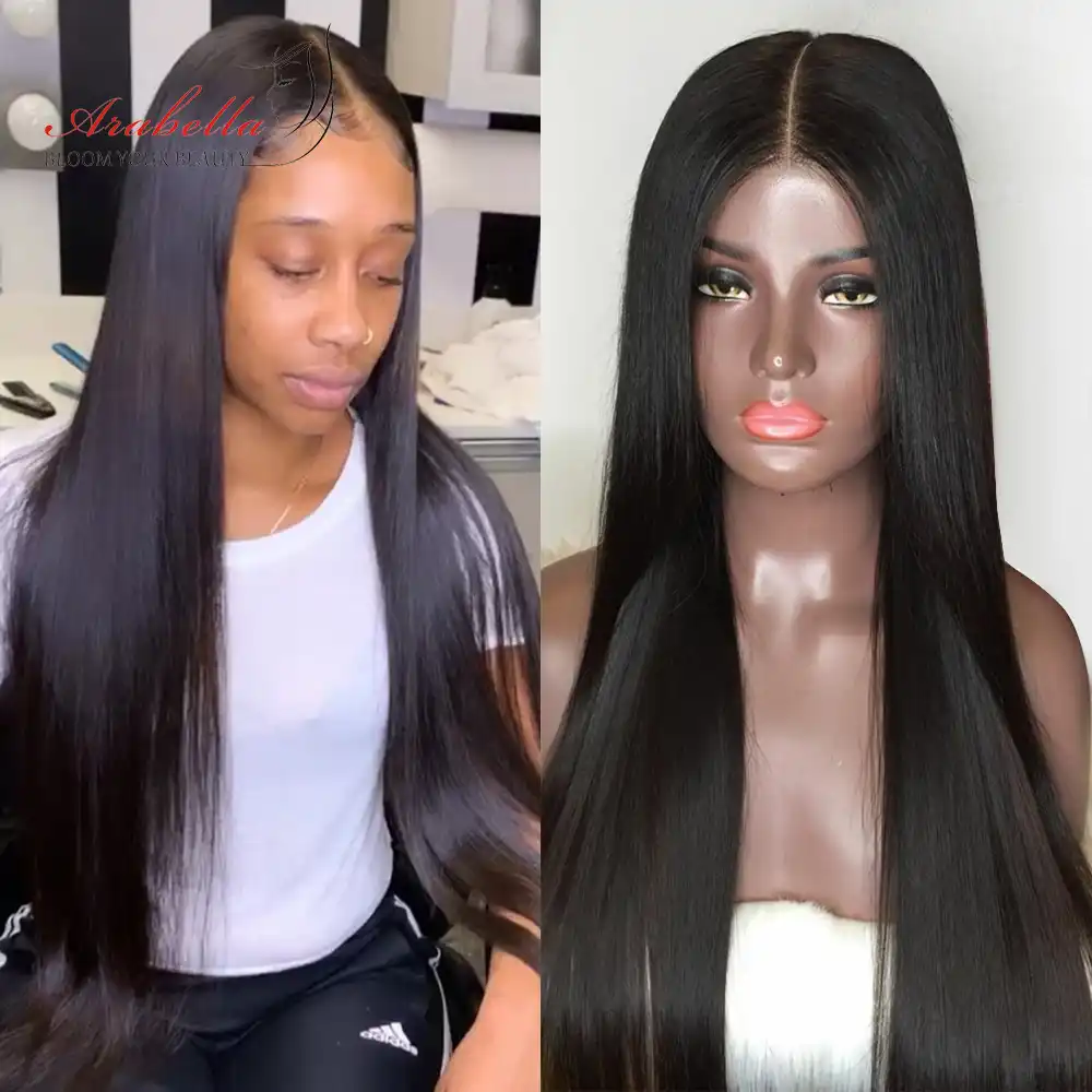 Brazilian Straight Hair 2x6 Lace Closure Wig 180 Density Pre Plucked With Baby Hair Natural Hair Line Arabella Remy Hair Wigs Human Hair Lace Wigs Aliexpress