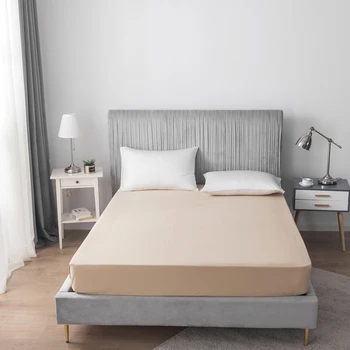 

Modern Simple Solid Color Bed Sheet Fitted Sheet Mattress Cover All Size Cotton High Quality Soft Comfot With Elastic Bed Sheet