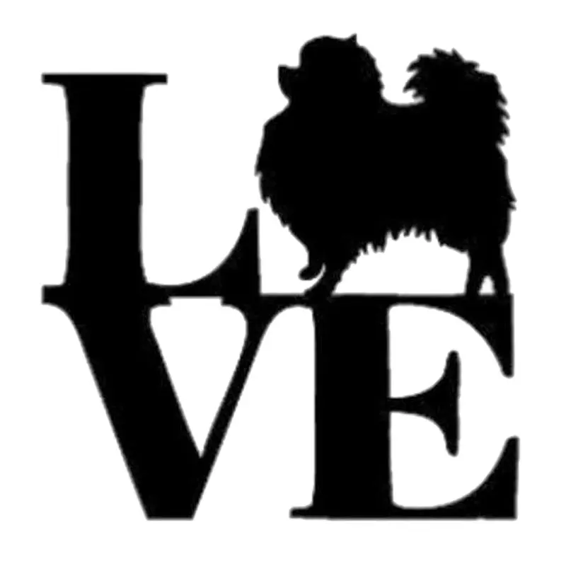 

Car Sticker Creative Personality Fashion LOVE Pomeranian 13.5cm*13.9cm