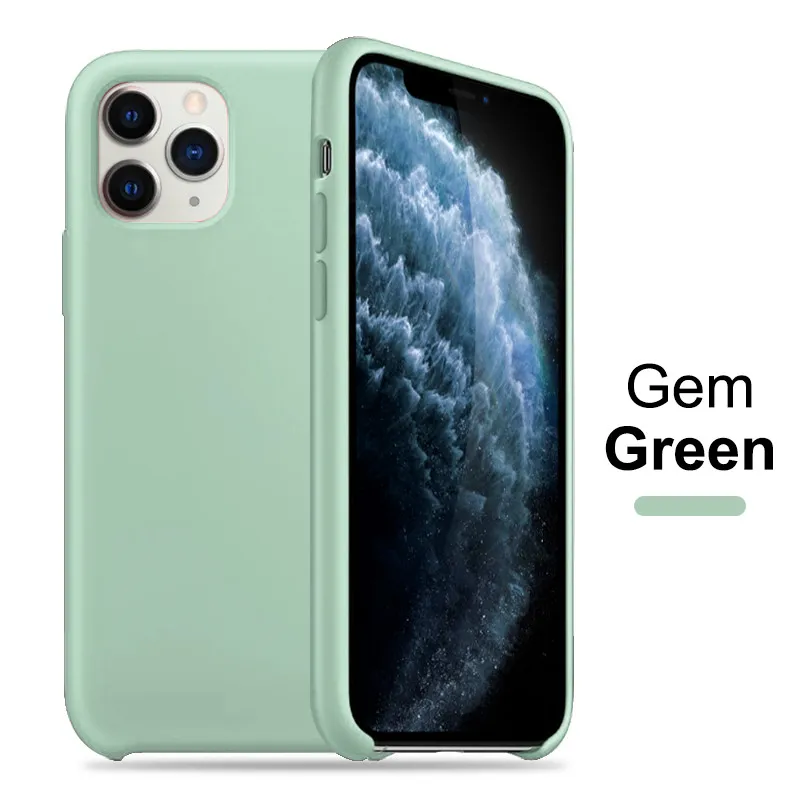 Gem Green Официальный Стильный силиконовый защитный чехол для iPhone 7, 8, 6, 6S Plus, чехол для Apple, чехол для iPhone X, XS, Max, XR, 11 pro, Max, чехол - Цвет: Gem Green