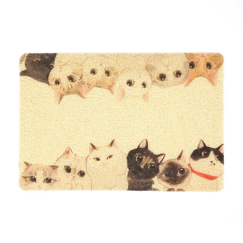 Twelve cats ПВХ коврик для кошачьего туалета миска для котенка Коврик Для Кормления Собаки Коврик для питья милый рисунок дышащий коврик для сна противоскользящая Водонепроницаемая кровать - Цвет: Twelve cats
