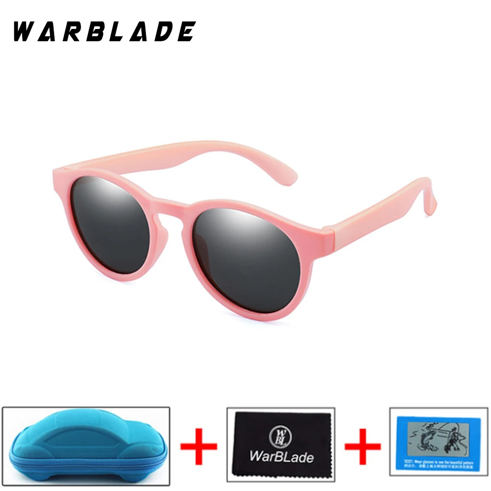 pink grey Nodare детские солнцезащитные очки, поляризационные, для маленьких мальчиков и девочек круглые солнцезащитные очки с автомобиля чехол UV400 ребенок солнцезащитные очки силиконовые очки - Цвет линз: pink grey