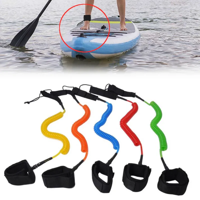 Adjustable TPU Wrist Coil Leash Surf Board Coiled Cord SUP Bodyboard 11FT 7MM Safety Water