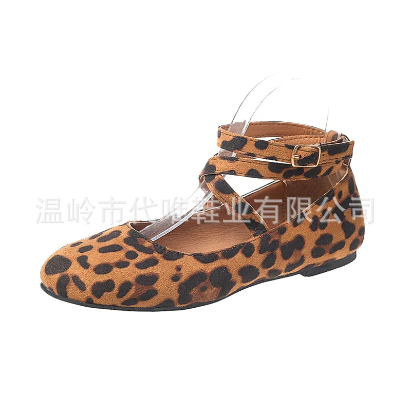 

Hot Selling 2019 Europe And America New Style Low-Cut Elastic Bandage round-Toe WOMEN'S Shoes Flat Heel Dancing Mom Shoes