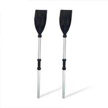 New 1Pair Black Aluminum Alloy Detachable Float Afloat Oars Fitting Boat Rafting Paddle Canoe Oar Boat Accessories