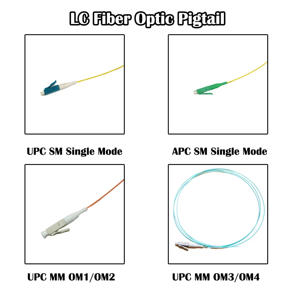 100 шт./лот 1 0 м LC UPC/APC SM одномодовый мм многомодовый волоконно-оптический Pigtail Simplex 9