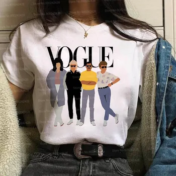 

Vogue Queen Band t shirt women Freddie Mercury Friends T-shirt Aesthetic Cartoon Queen Crown t shirts 90s Graphic Korean clothes