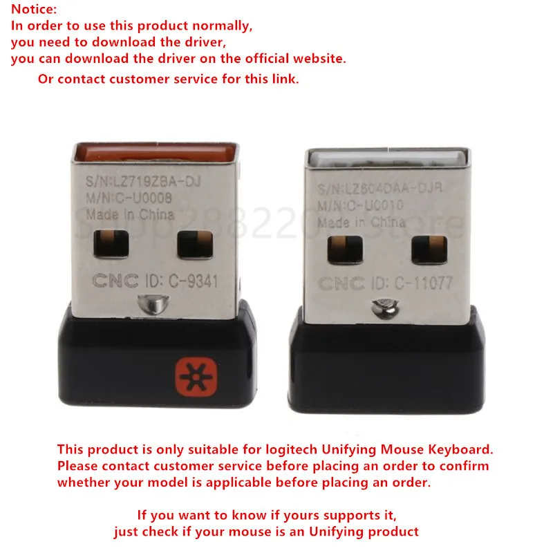 Беспроводной приемник унифицирующий USB адаптер для мыши Logitech клавиатуры
