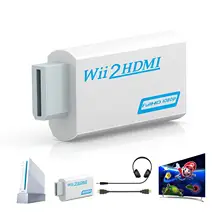 Full HD 1080P wii в HDMI конвертер адаптер wii 2HDMI конвертер 3,5 мм аудио для ПК HDTV монитор дисплей