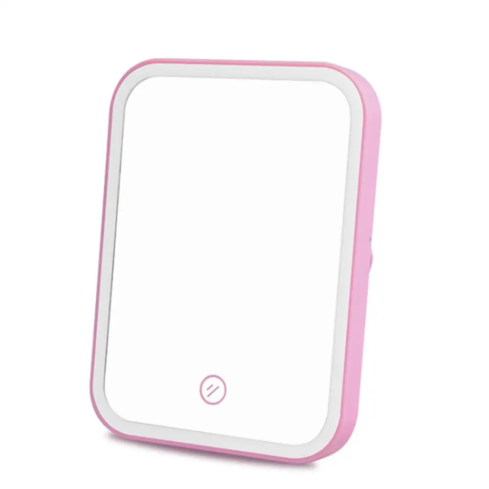 Makeup Mirrors LED Lighted Adjustable Brightness Bathroom Cosmetic Table Mirror Luminous Square Interior Design Gifts