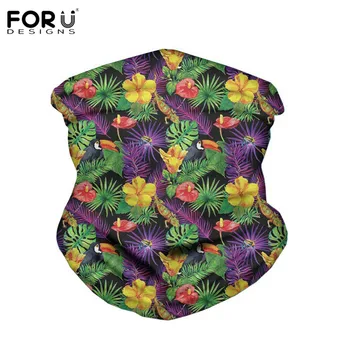

FORUDESINGS Summer Hawailan Flower Design Women's Purple Scarfs Casual Comfort Bandnas Neck Gaiter Headwear Mulit-use Scarf