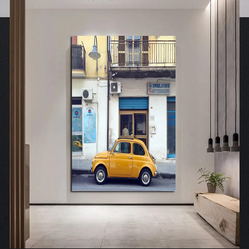 

Yellow Style Car Downstairs Wallpapers Posters Pictures Modern Wall Art Canvas Painting Unique Gift For Home Decoration Artwork