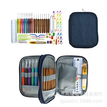 

2019 New Products Crochet Bamboo Handle Crochet Hook Set Weaving Tool with Accessories Bag Ck059
