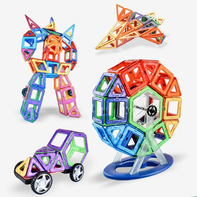 ZKZC 21-180pcs Big Size Magnetic Designer Magnet Building Blocks Construction Set Magnetic Bircks DIY Toys For Children Gifts 2