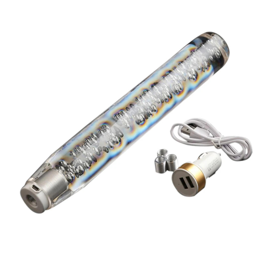 30cm Universal Car Vehicle Crystal LED 7-Color LIGHT Shifter Shift Knob Gear