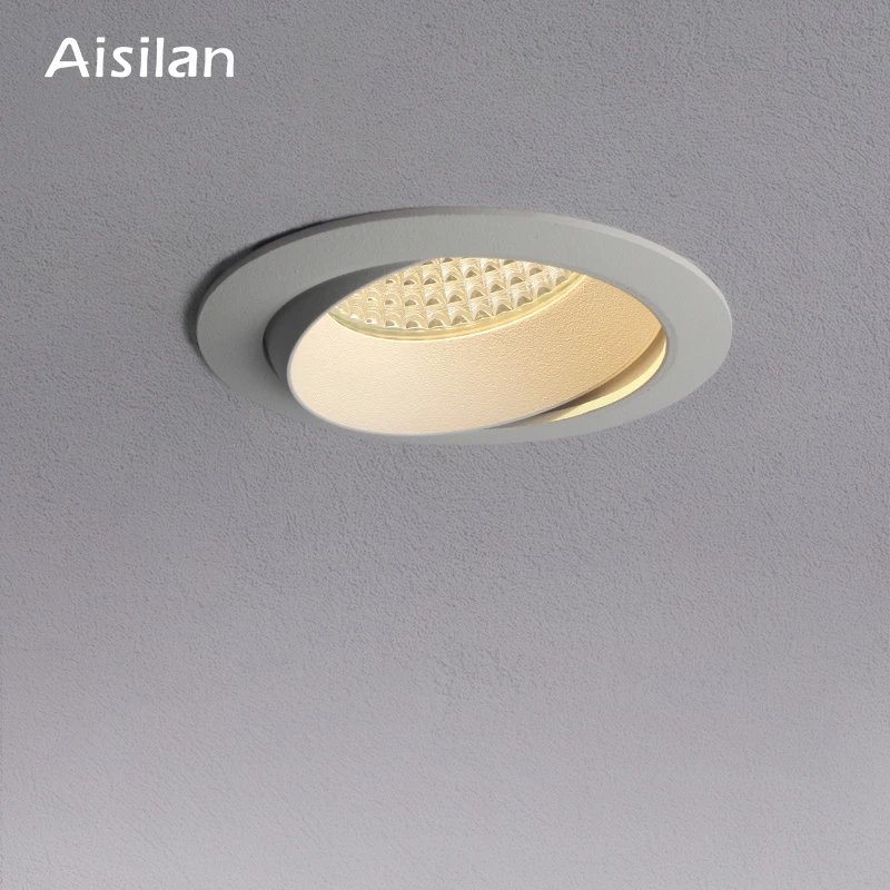 down lights Aisilan led Recessed 7.5CM hole downlight ceiling spot lighthoneycomb anti-glare adjustable large arc lamp gold ceiling lights