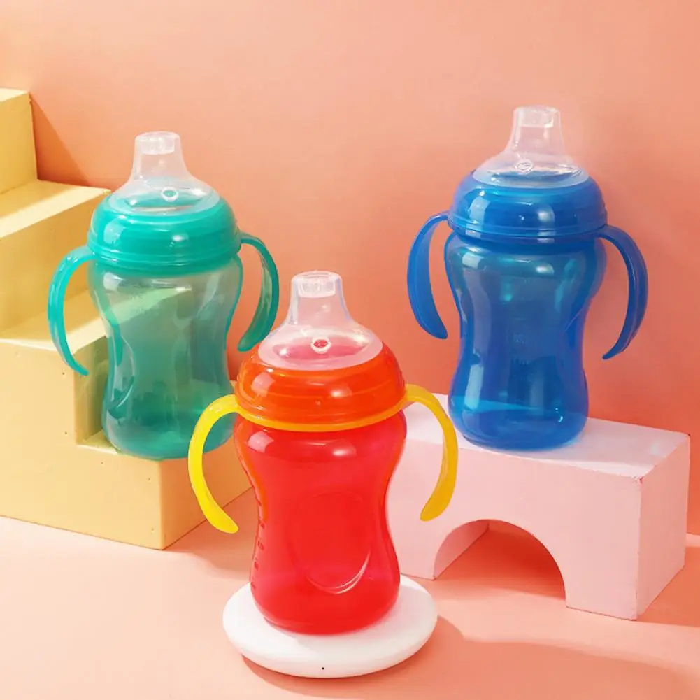 300ml Silicone Baby Sippy Cup with Scale Large Capacity Portable Baby Learner Water Cup Toddler Drinking Supplies