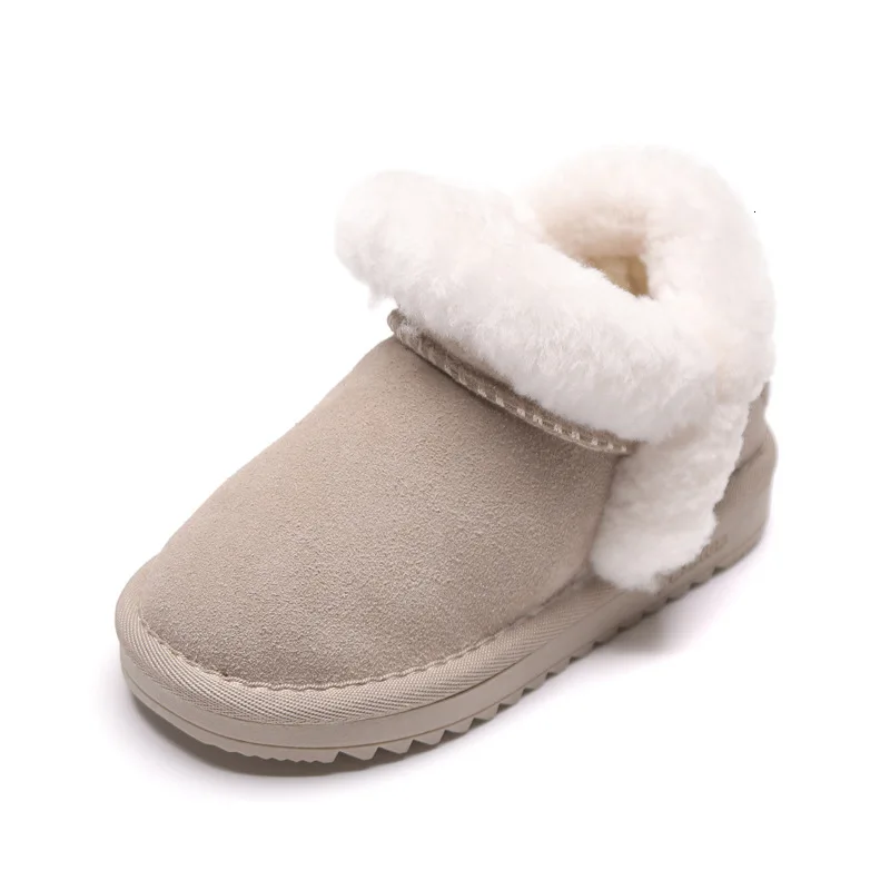 Beige Г. Осенне-зимние мягкие зимние сапоги, бархатная теплая удобная детская обувь модная повседневная плюшевая обувь - Color: Beige