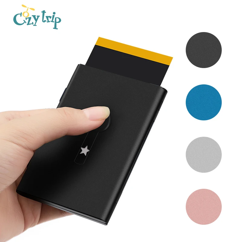 Case Business-Cards-Holder Name-Card Metal Professional Women Pop-Up for And Thumb-Drive