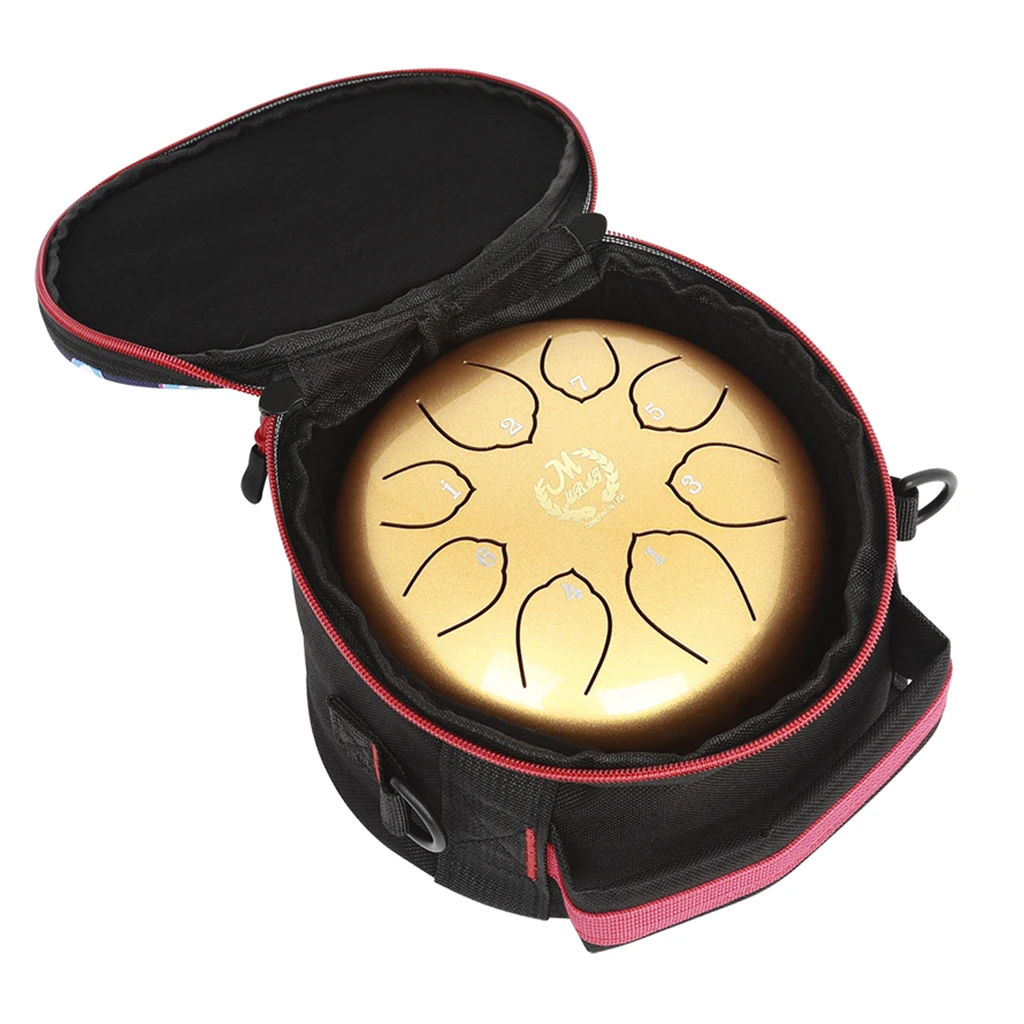 6Inch Lotus Steel Tongue Drum Hand Pan Drum Percussion Instrument w/ Mallets & Carrying Bag for Personal Meditation Yoga Zen