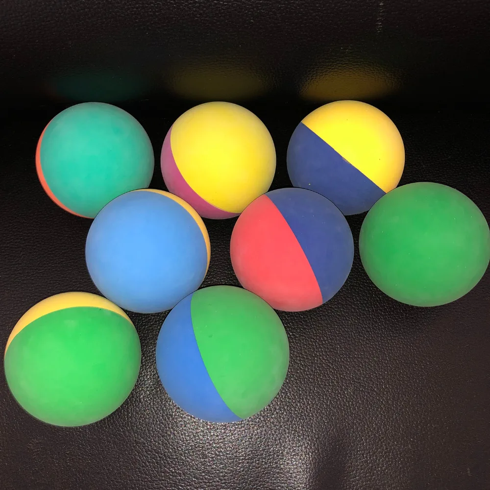 12 шт./лот, 6 см, прочный двухцветный ракетбол, сквош, низкая скорость, резиновый полый мяч, тренировочный, для соревнований, высокая эластичность, случайный цвет
