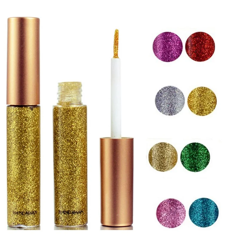 Fashion Hot Waterproof Glitter Eyeliner Sexy Charming Makeup Sequins Long Lasting Liquid Eye Liner Shimmer Beauty Comestics