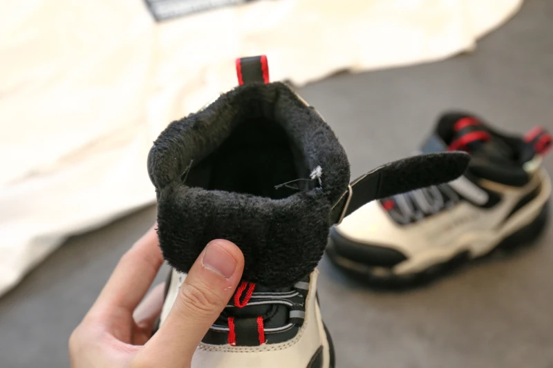 New Winter Kids Running Shoes Color Matching Children's Warm High Top Sport Shoes Fashion Footwear Girls Boys Sneakers