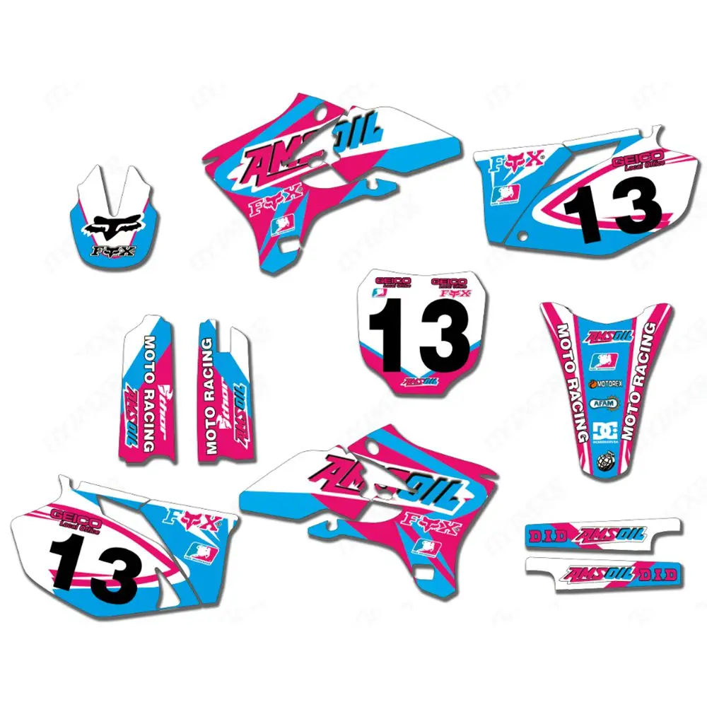 

New Full Graphics Decals Stickers Custom Number Name Glossy Bright Stickers Waterproof for YAMAHA YZF250 YZF450 2003 2004 2005