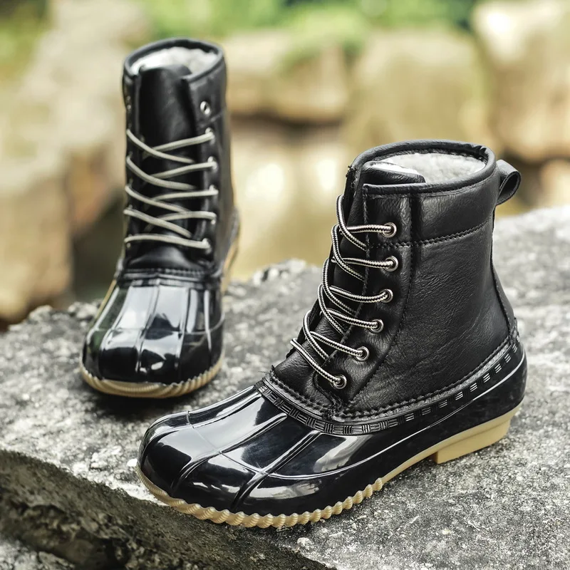 

2019 Hipster Hunting Duck Boots Rain Boots Winter Warm Anti-skiing Snow Shoes Women Boots waterproof Female Footwear