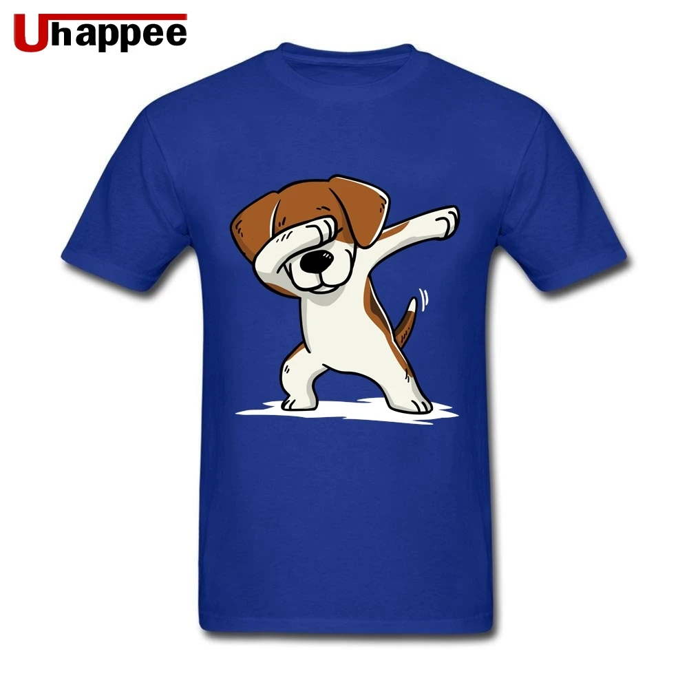 Забавный Джексон поза забавная собачка Beagle рубашка мужская брендовая Рубашка Пара изготовление на заказ футболки короткий рукав полный хлопок o-образным вырезом рубашка - Цвет: Синий