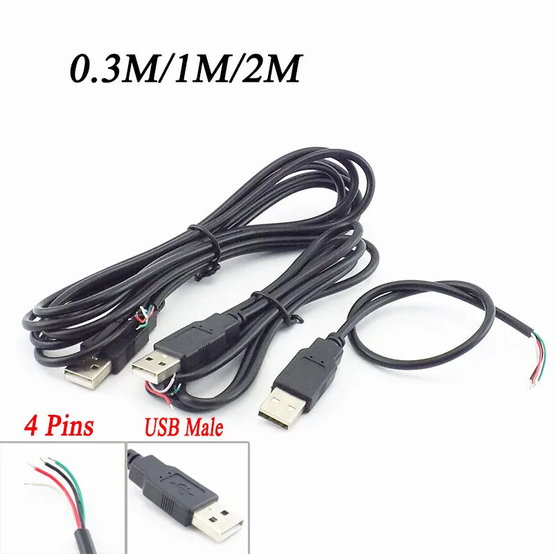 2 Pin/4 Pin Micro USB 2,0 Женский/Штекерный соединитель 5 в кабель для DIY 2 провода шнур питания 4 провода транспортный разъем передачи данных адаптер