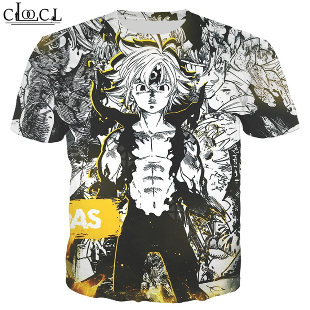 T Shirt 4 Футболка с надписью «Seven Deadly Sins» для мужчин и женщин, 3D принт, Meliodas, грех гнева, футболки с коротким рукавом, Повседневная Уличная одежда, модные пуловеры - Цвет: T Shirt 4