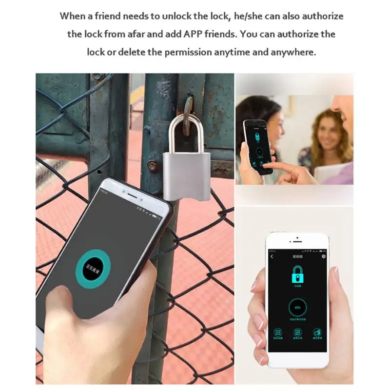 Мини Bluetooth замок IP65 Водонепроницаемый ключ без отпечатков пальцев разблокировка Смарт Bluetooth USB замок дверной замок