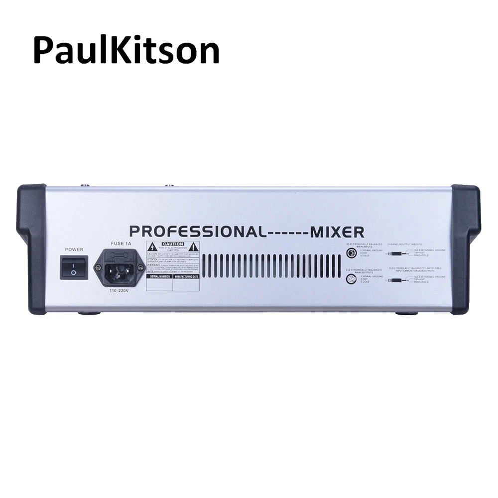 US $159.60 Paulkitson HG8 Professional Audio Mixer Music Studio DJ Mixing Console Analog Mixer 48V Phantom Plastic Cover DSP Effects