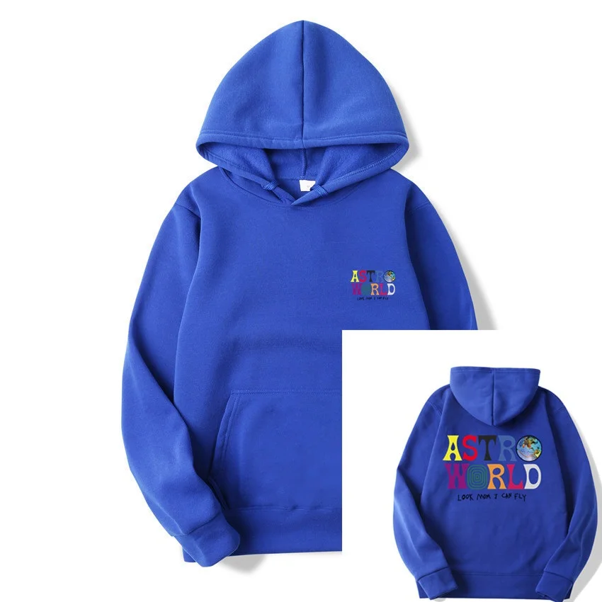 Трэвисс Скотт ASTROWORLD WISH YOU WAS HERE толстовки модные буквы ASTROWORLD Толстовка уличная Мужская Женская пуловер Толстовка - Цвет: Blue