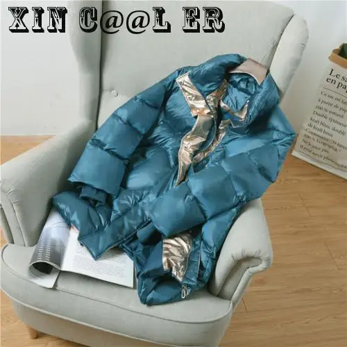 Goede Witte Eend 2019 Gratis Verzending Nieuwe Mode Herfst Winter Down Koreaanse Editie Vrouwen Losse Dikkere Cocon Brood Broadcast Dezelfde