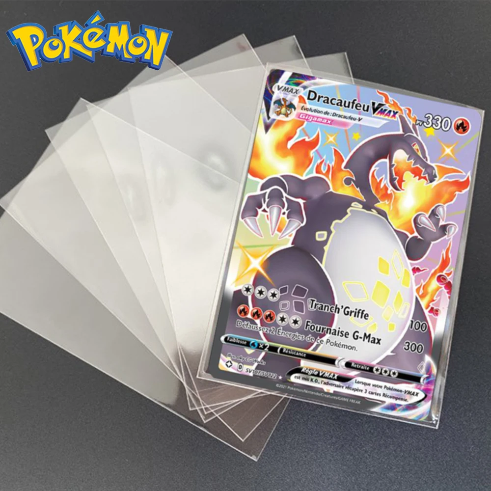 100Pcs Pokemon Maniche Per Carte Yugioh Cards Protector Gioco Di Gioco Vmax Display Custodia Per Pokemon Cartella Trasparente Cartella Giocattolo Per 