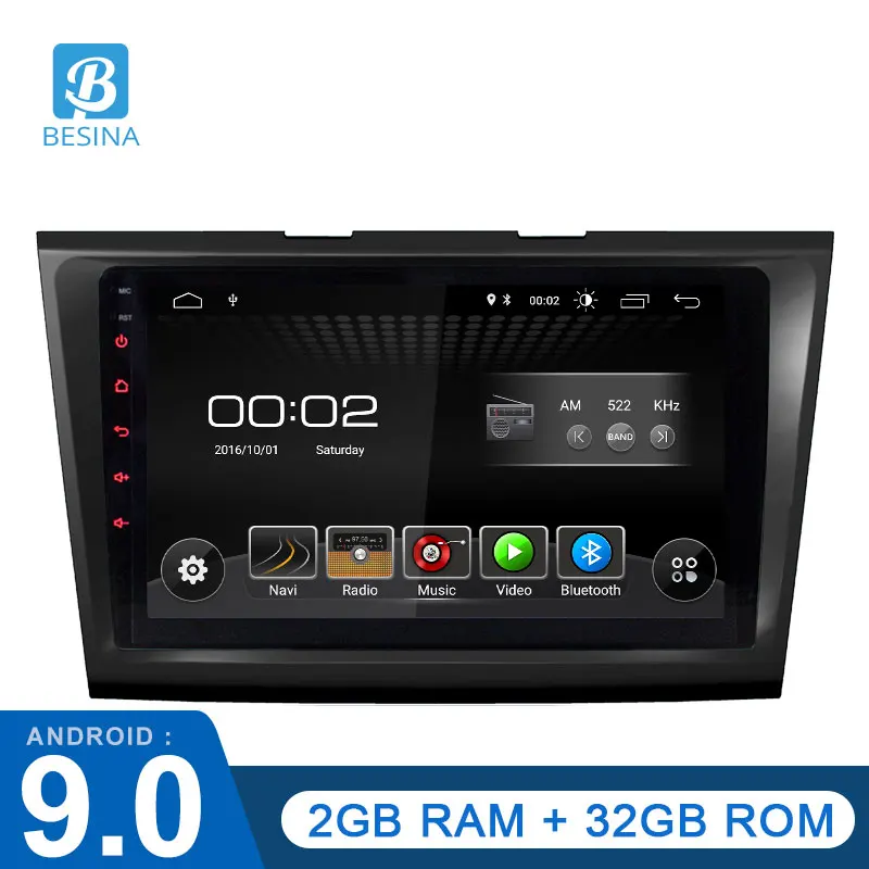 Besina Android 9,0 Автомобильный мультимедийный плеер для Ford aurus wifi gps навигация 1 Din автомагнитола стерео 2G+ 32G аудио