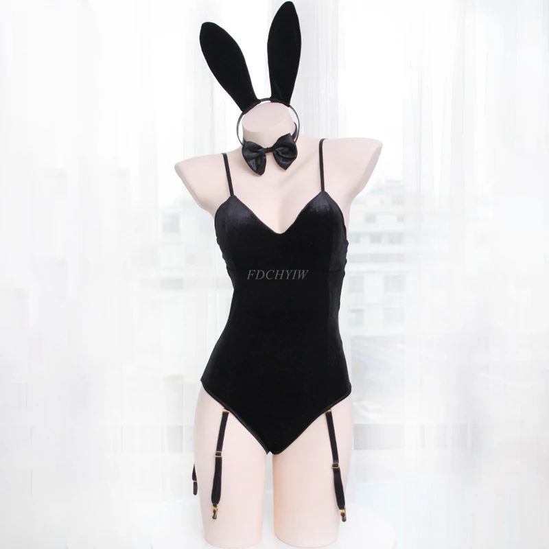 Japanese Sexy Bunny Girl Sleepwear Suit Female Women Cosplay Costume Jumpsuit Velvet Underwear Nightdress Cat Woman Costume women lingerie women lingerie set women cosplay costume