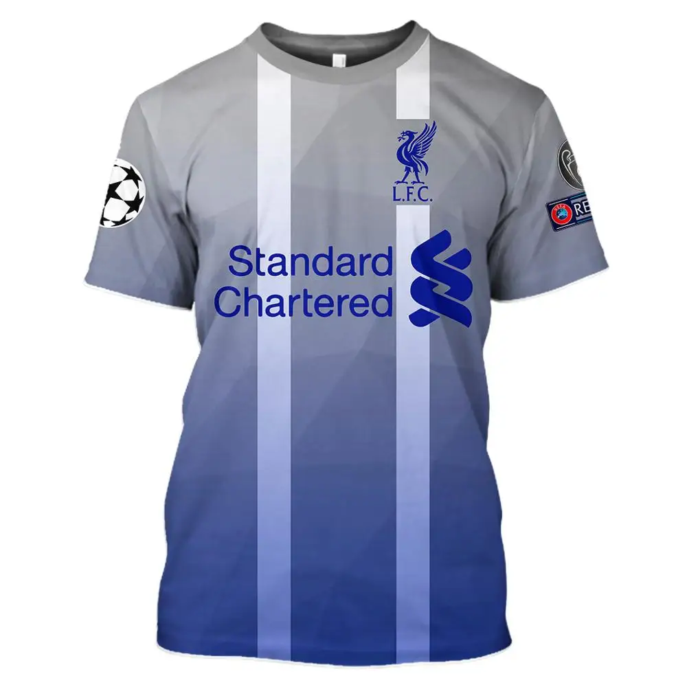 Модная футболка с принтом Ливерпуль 3D Мужская и женская повседневная спортивная
