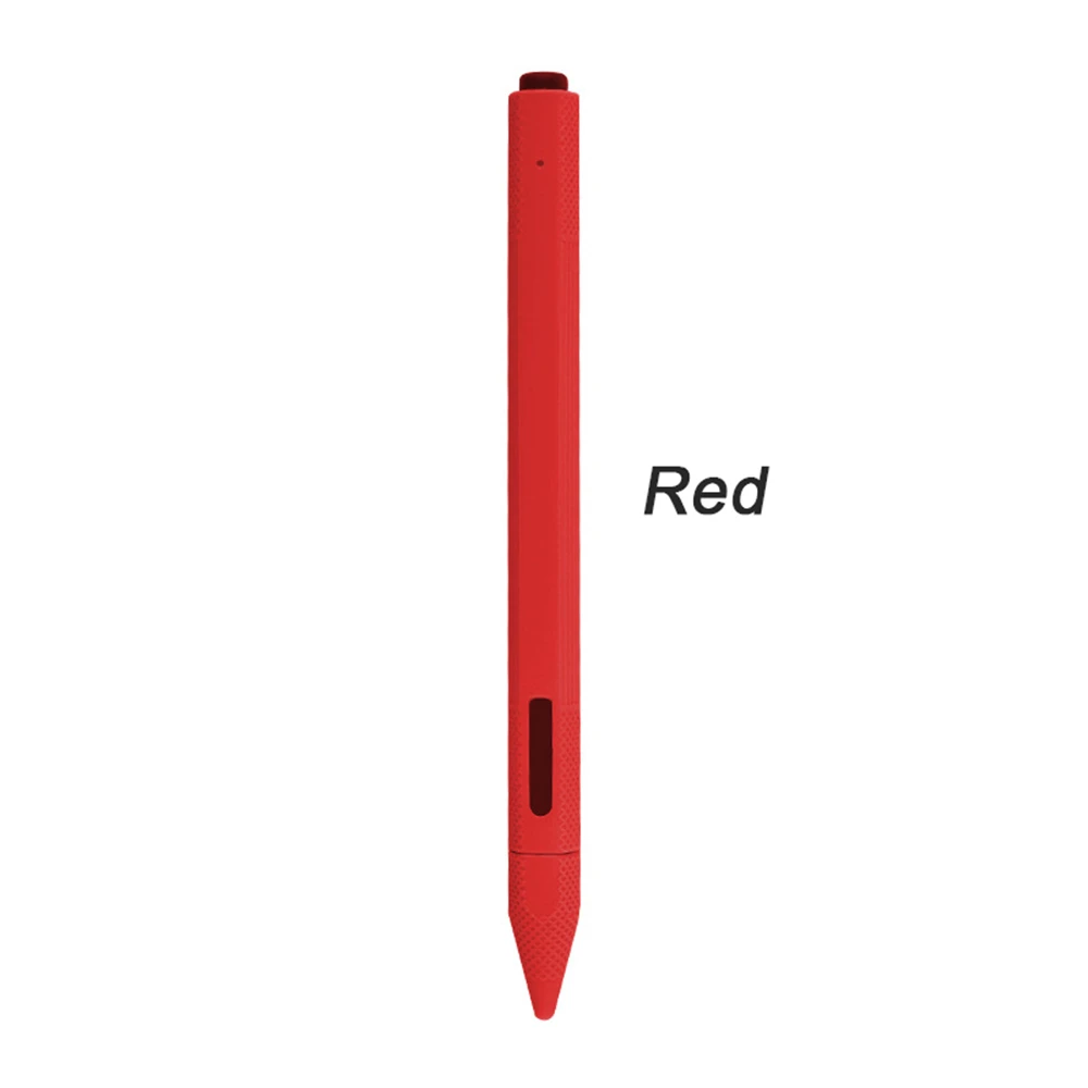 red 1 шт. мягкий силиконовый стилус защитный чехол планшет стилус полный защитный чехол держатель для обертки сумка для поверхности стилус - Colors: red