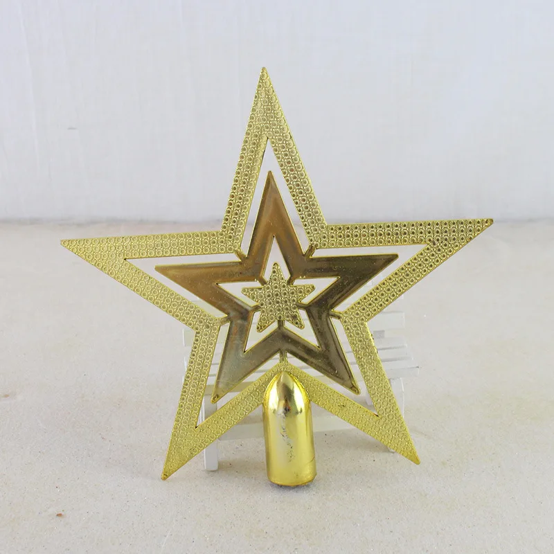B-Christmas Tree Top 3D Five-point Star Decoration Xmas Tree Topper Home Ornaments Multicolor Christmas Tree Ornament - Цвет: 04