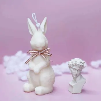 

3d Cute bunny shape candle mold silicone mold for animal Rabbit candle Handmade candle making wax mold